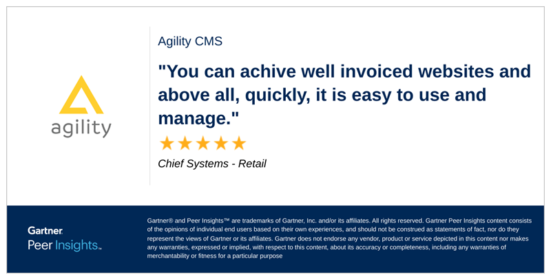 Positive Review of Agility CMS by Chief Systems - Retail