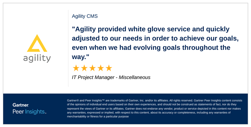 Positive Review of Agility CMS by IT Project Manager - Miscellaneous