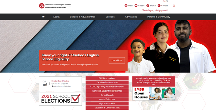 Agility CMS Centralized Content Management for The English Montreal School Board