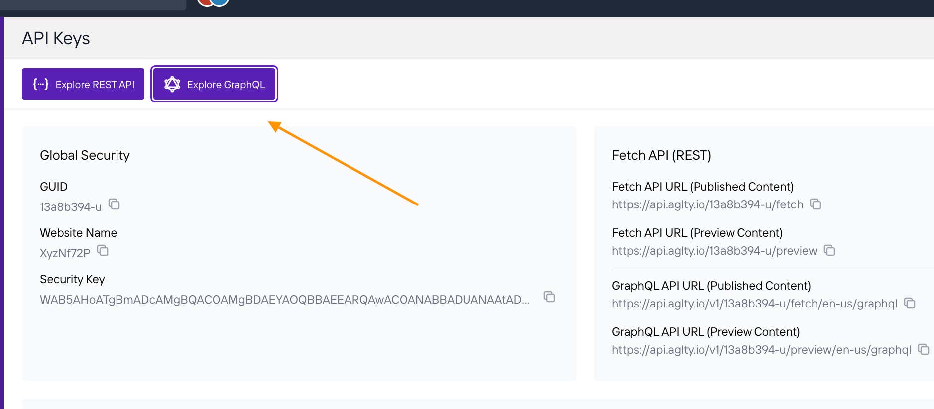 Access GraphQL in Agility CMS