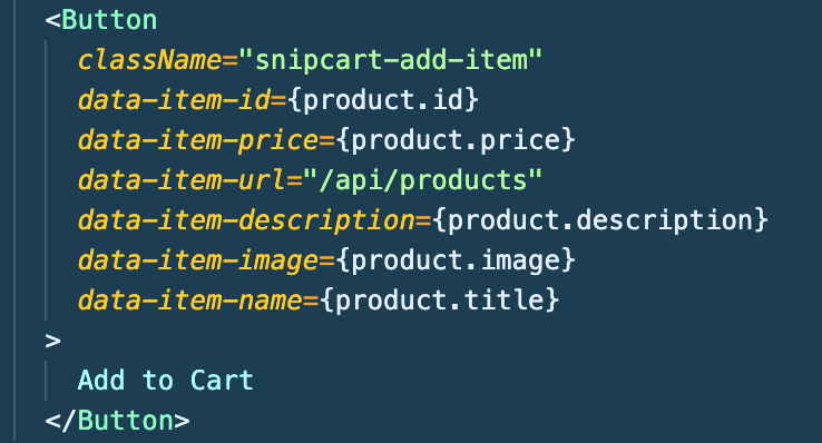 Snipcart Add To Cart Data Attributes