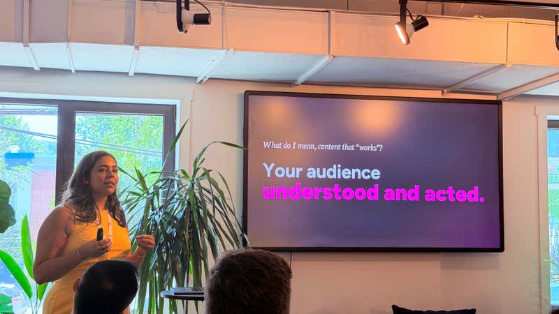 Slide defining content that works as content the audience understood and acted on