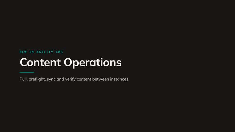 Content Operations: a pipeline for your content with the Agility CLI
