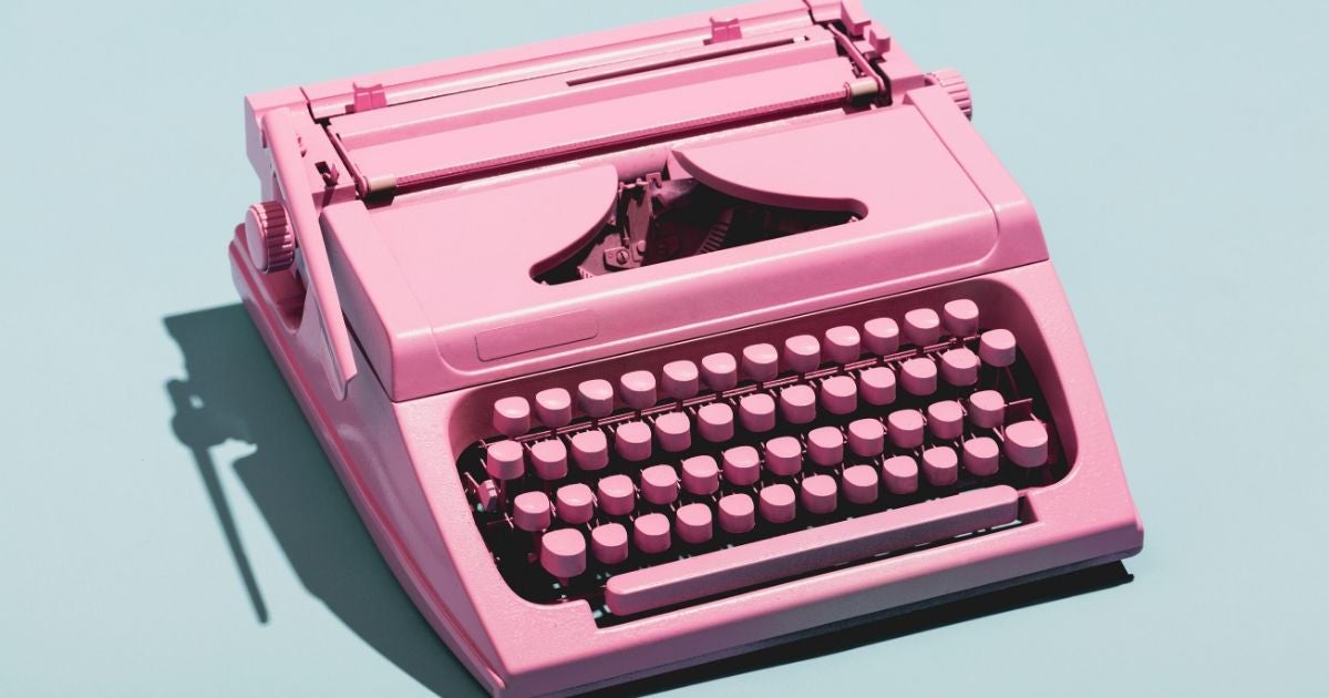 Pink typewriter on agilitycms.com