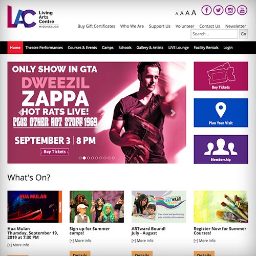 living-arts-centre-website