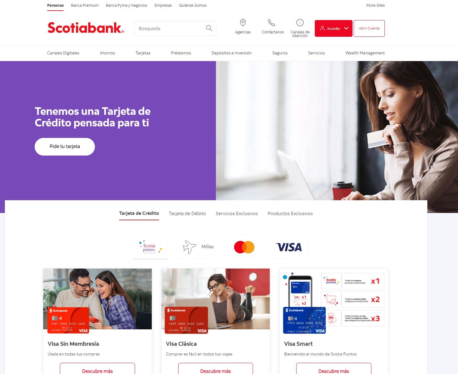 Screenshot of Scotiabank Website 