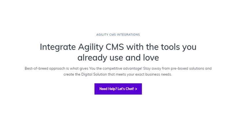 Agility CMS integrations 