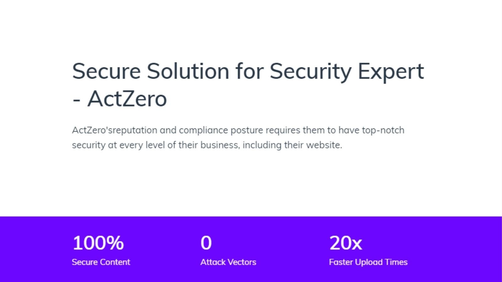 Secure Solution for Security Expert - ActZero