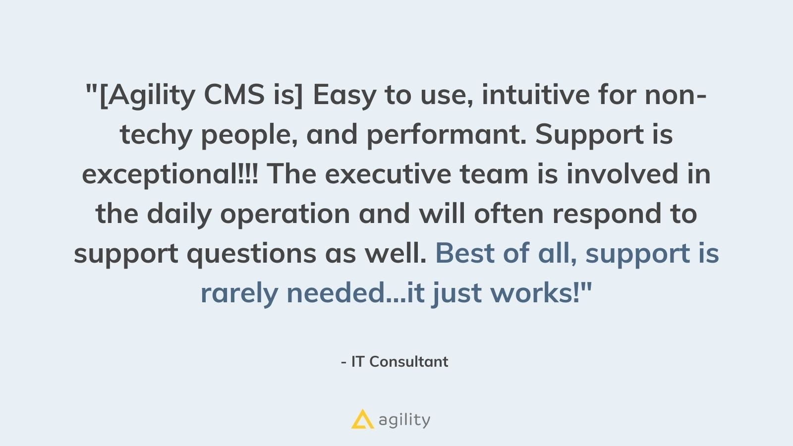 Positive Review of Agility CMS