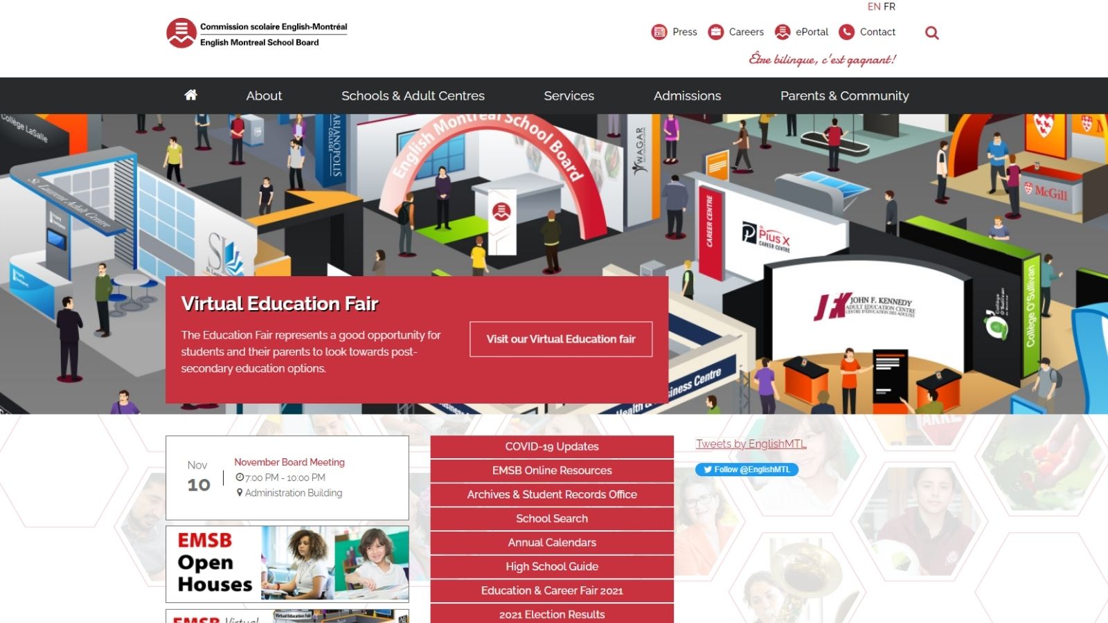 EMSB homepage 