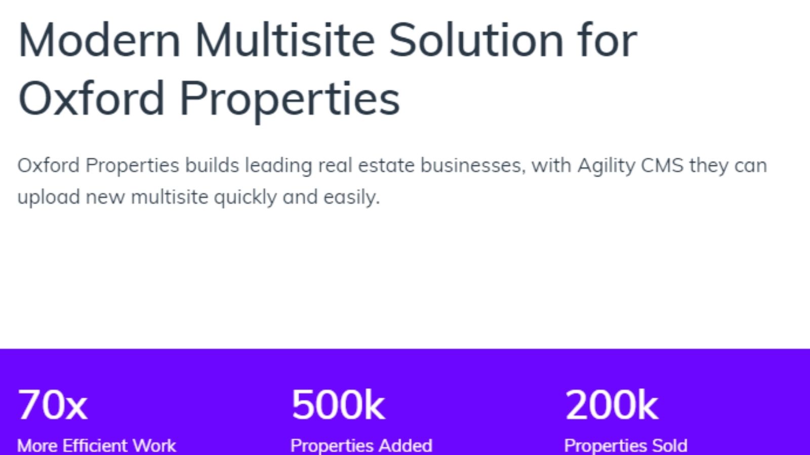 Oxford properties Agility CMS case study