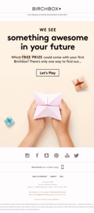 Birchbox ecommerce email marketing 