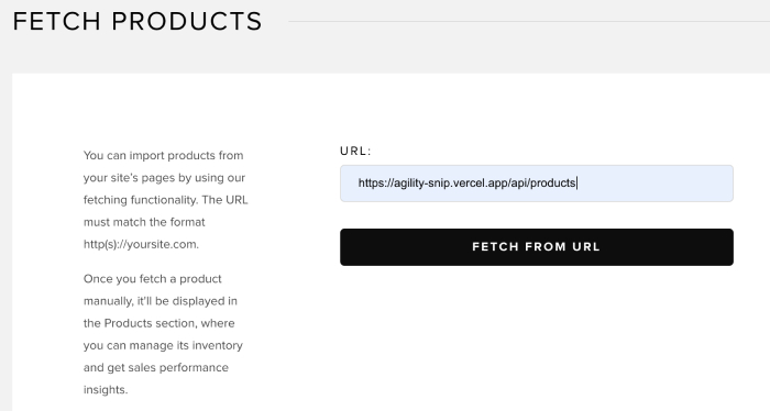 Fetch Products from URL