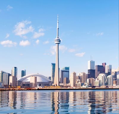 Toronto skyline with CN Tower and Rogers Centre