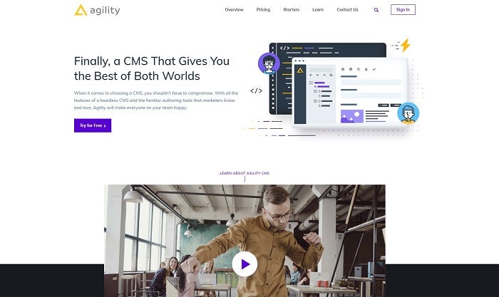 Agility CMS website screenshot 