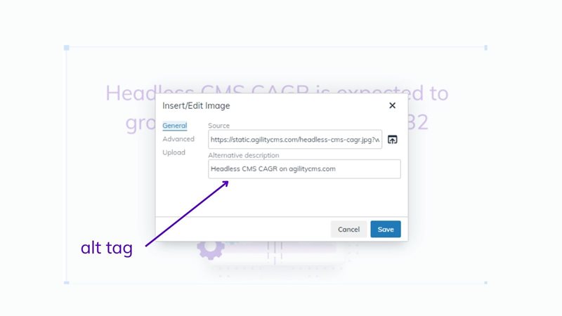 Implementing alt tag optimizations with Agility CMS