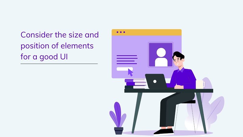 Size and position of elements for good UI on agilitycms.com