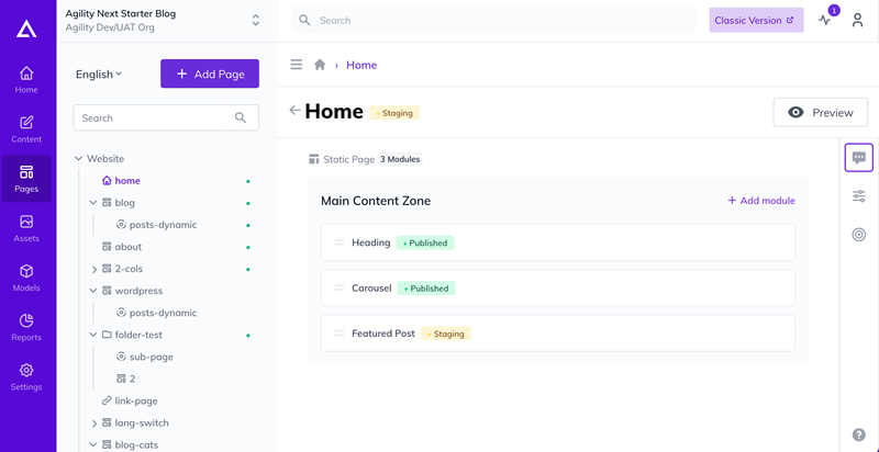 New design system for Agility CMS