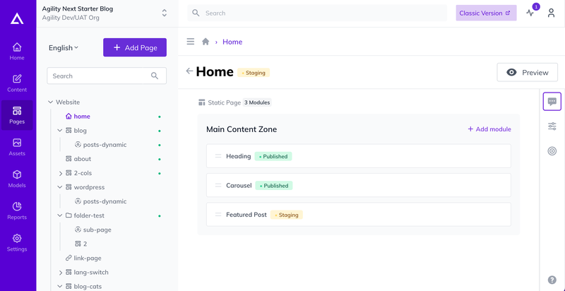 New design system for Agility CMS