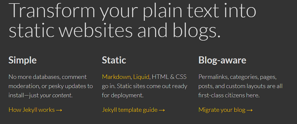 Jekyll website screenshot on agilitycms.com
