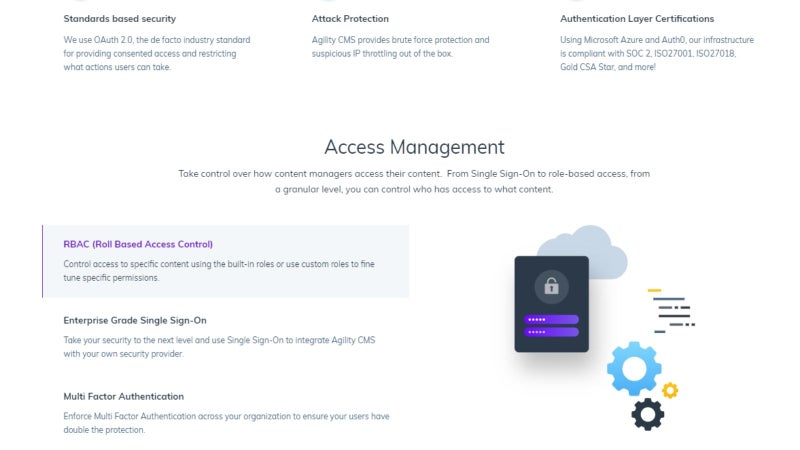 Access management with Agility CMS