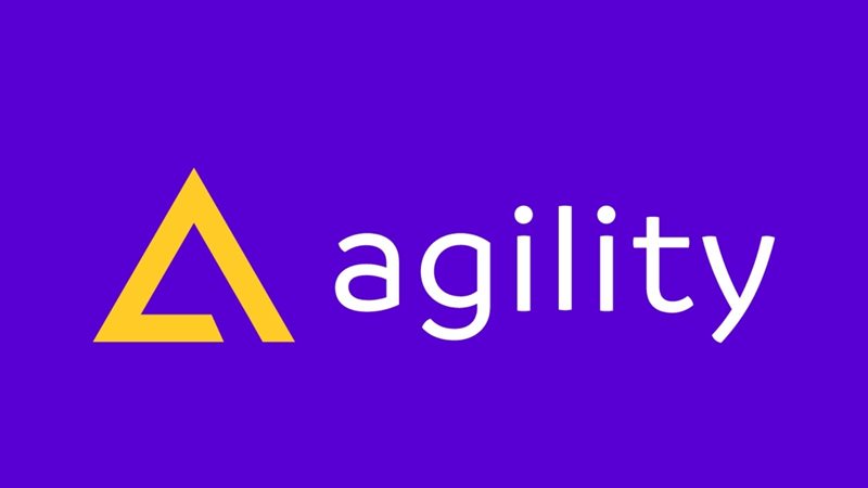 Agility CMS logo on purple background 