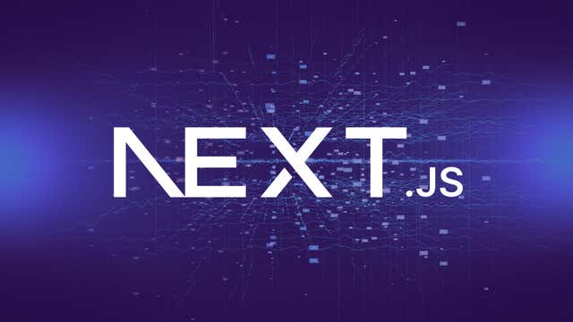 Next.js logo on purple background