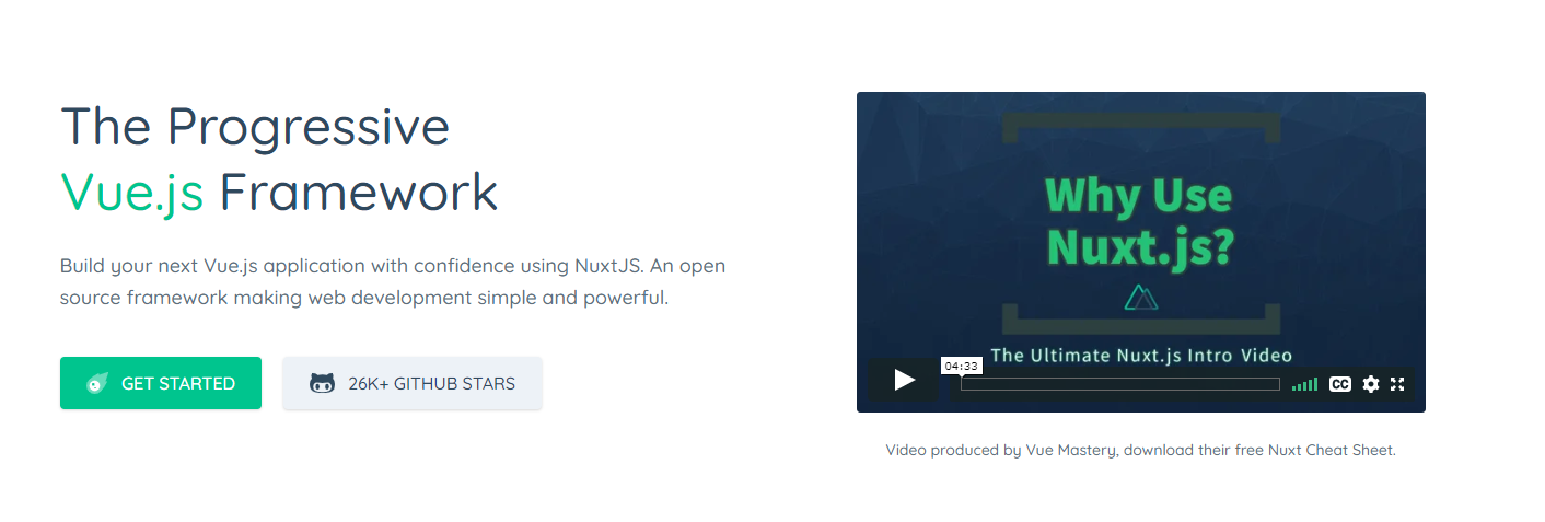 Nuxt JS website screenshot on agilitycms.com