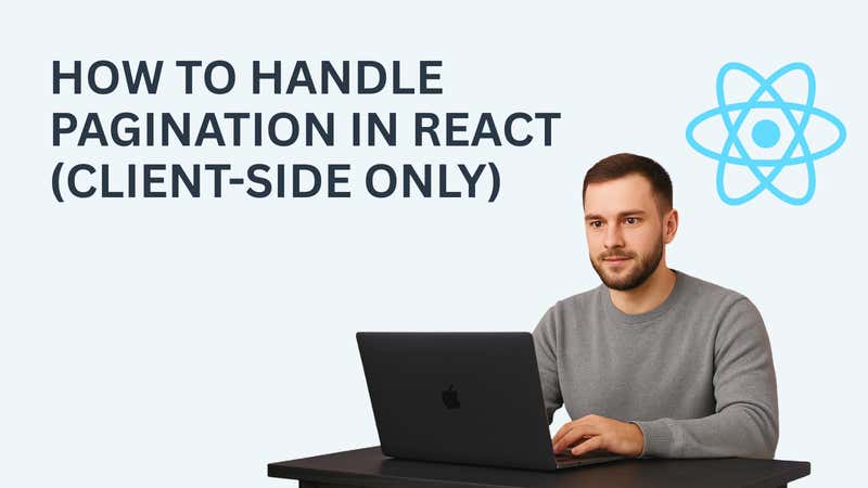 Man working with React on a laptop