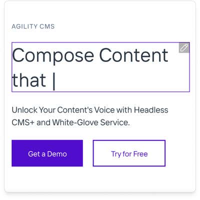 Edit pages easily with Agility's Web Studio