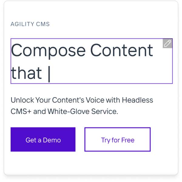 Edit pages easily with Agility's Web Studio