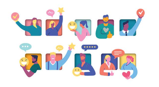 Illustration of happy customers