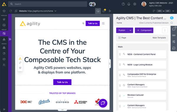 Agility app - to headless cms page