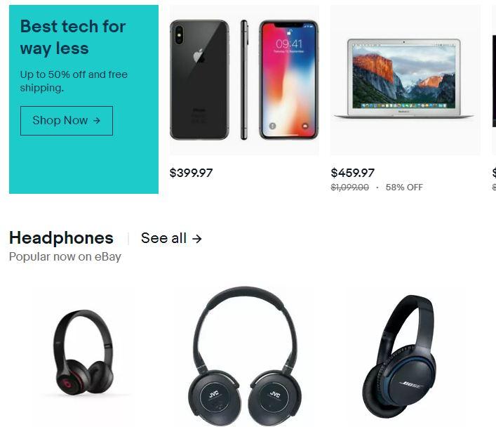 Screenshot of personalized e-commerce 