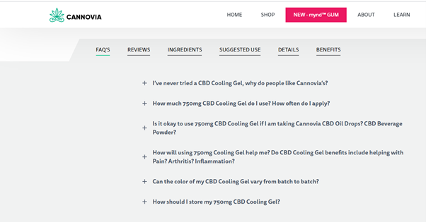 Cannovia FAQ page