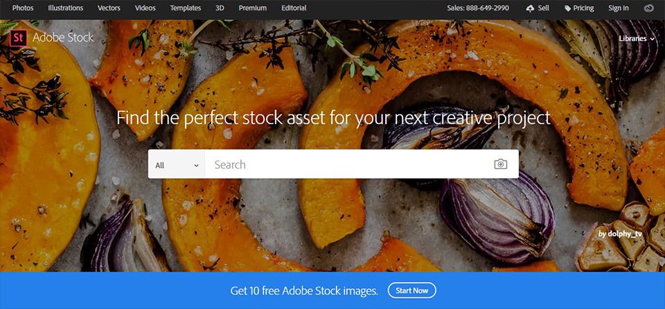 Adobe Paid Stock Image Home Page