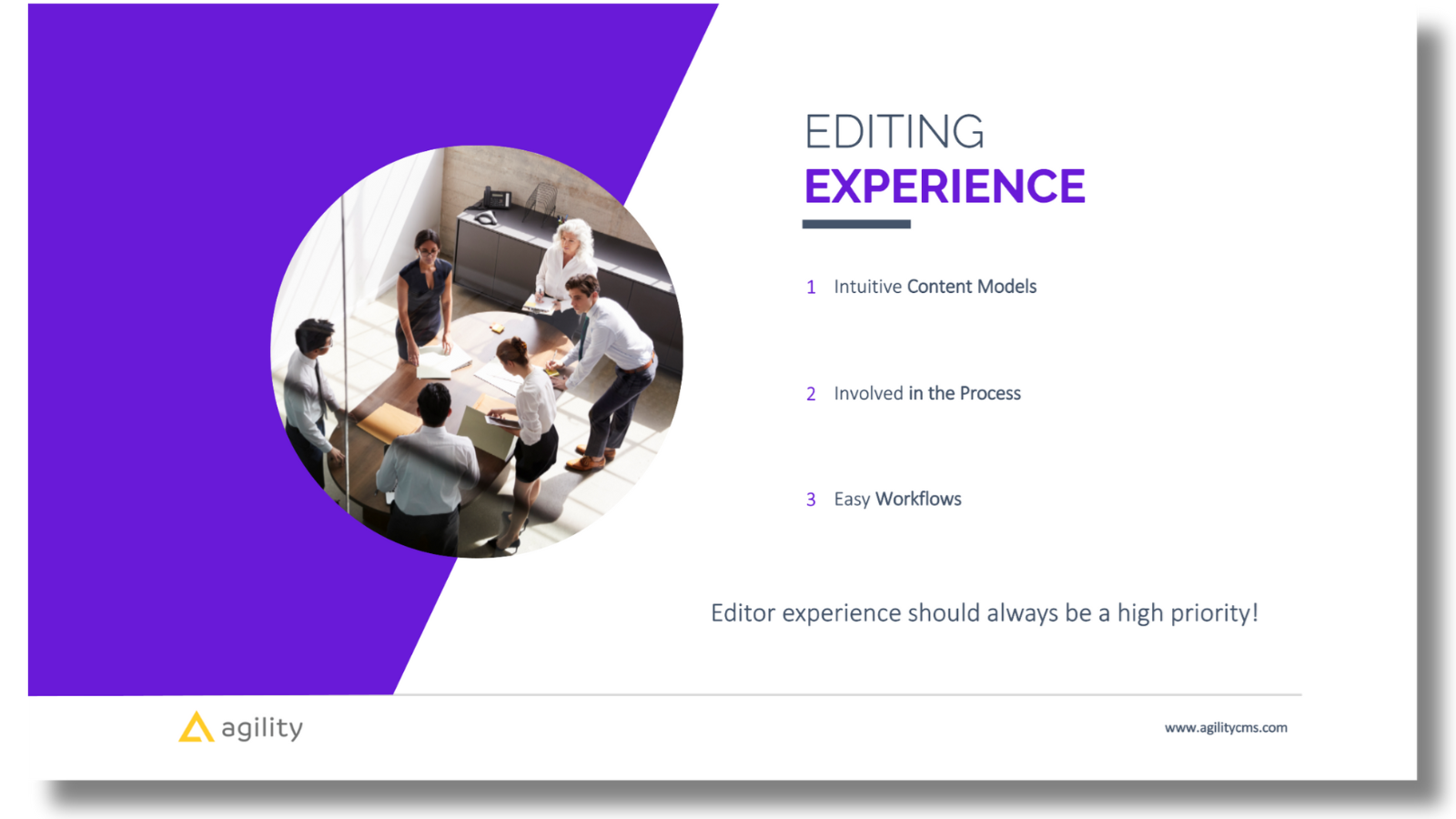 editing experience, content architecture