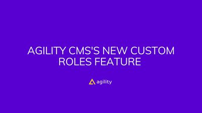 Agility CMS's new Custom Roles feature 