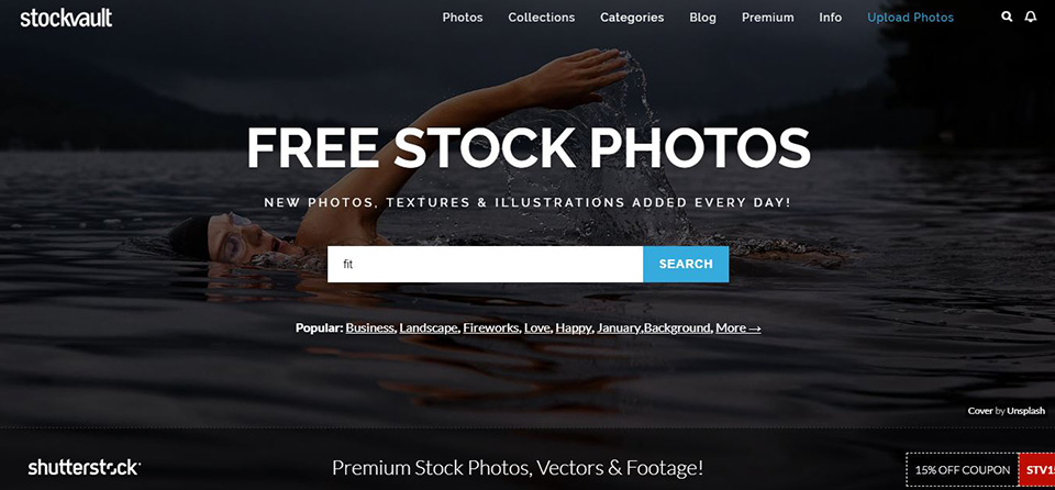 StockVault Paid Stock Image Home Page