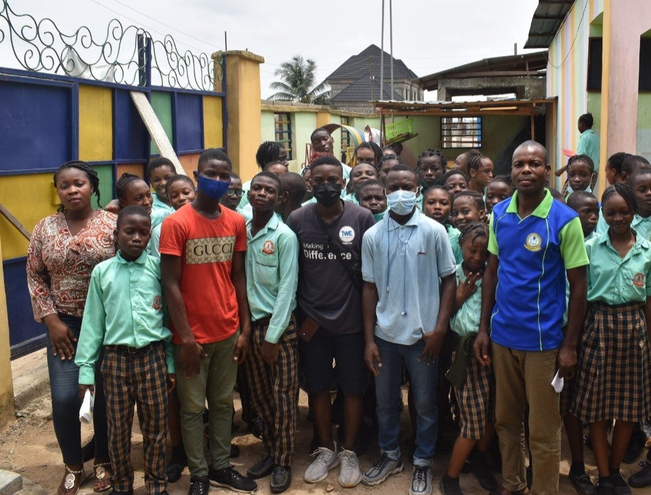 Oluwanifemi Dhanusi with students