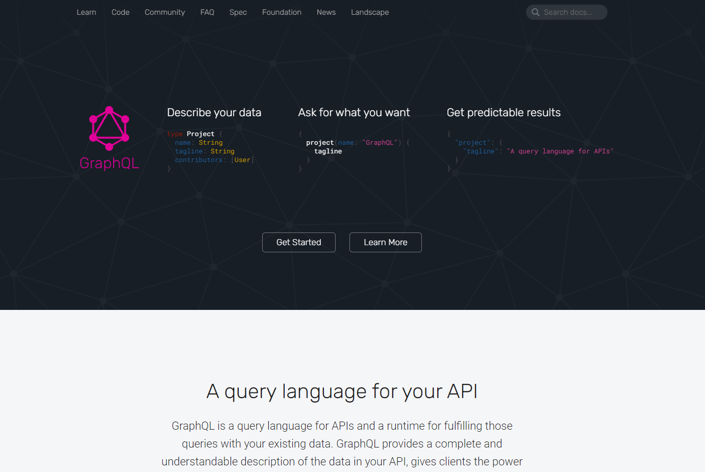 GraphQL website screenshot