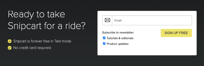 Snipcart Signup