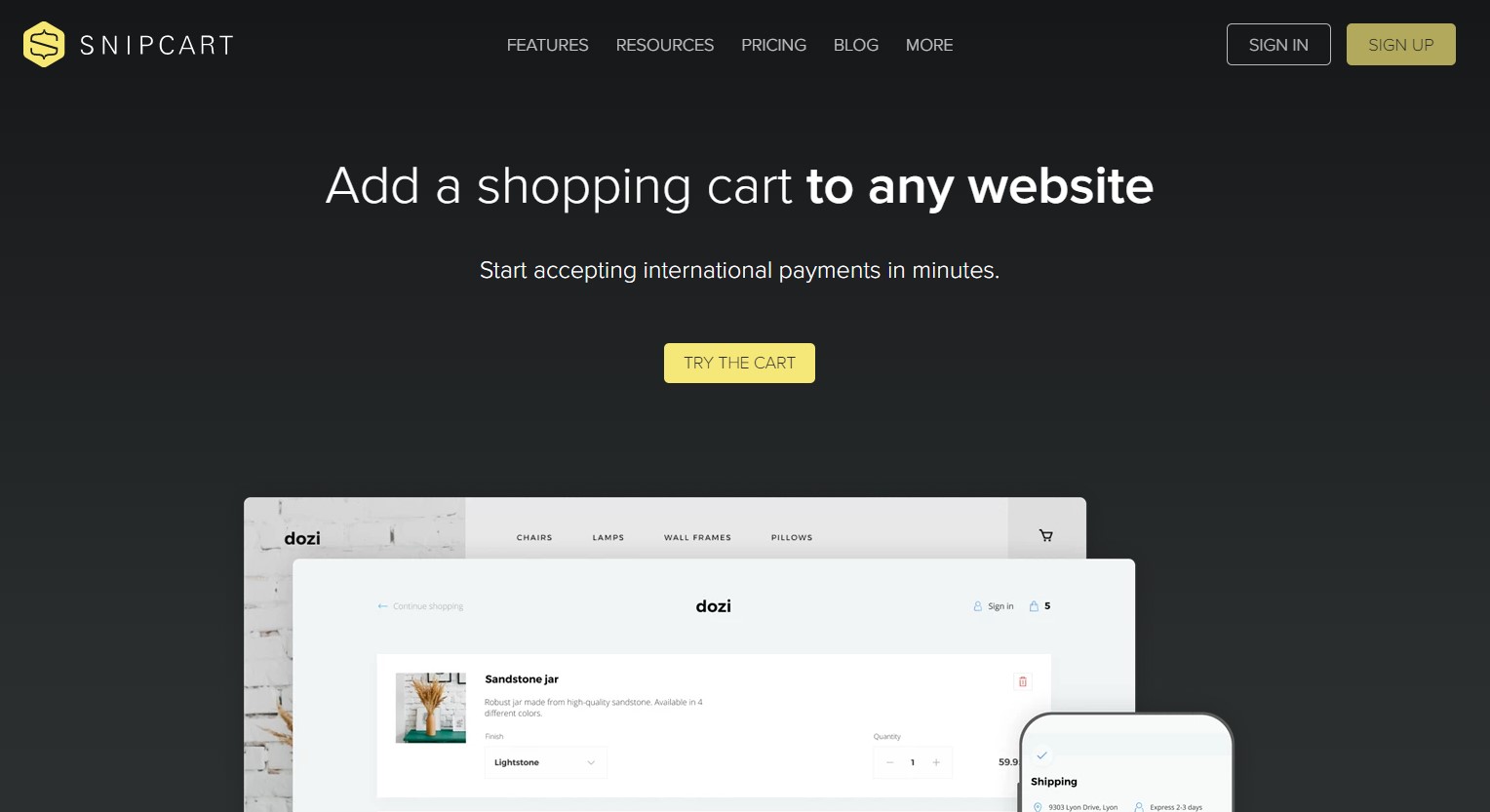 snipcart Jamstacker ecommerce