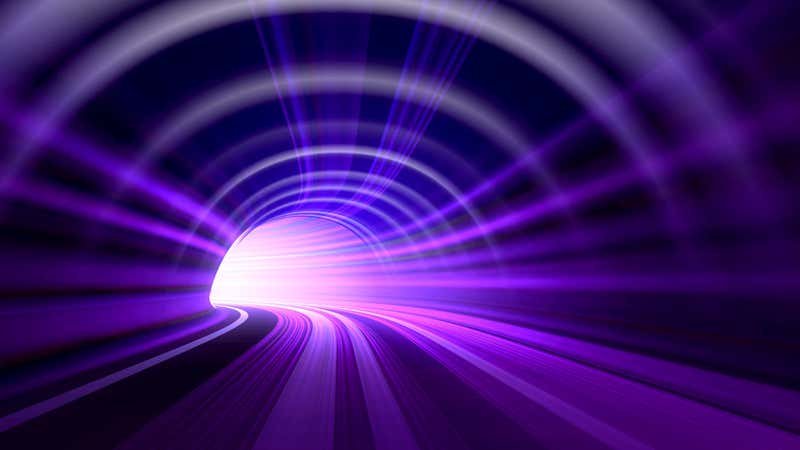 Purple tunnel showcasing speed