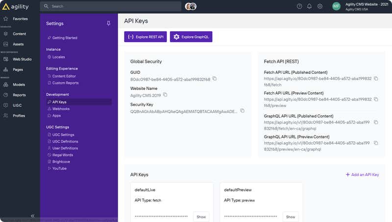 Agility CMS combines developer control with marketer-friendly tools.