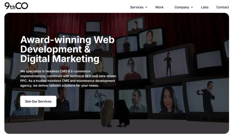 Screenshot of 9thCO homepage