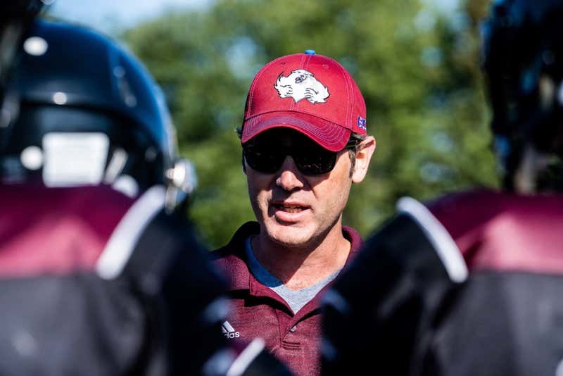 Joel Varty coaching football