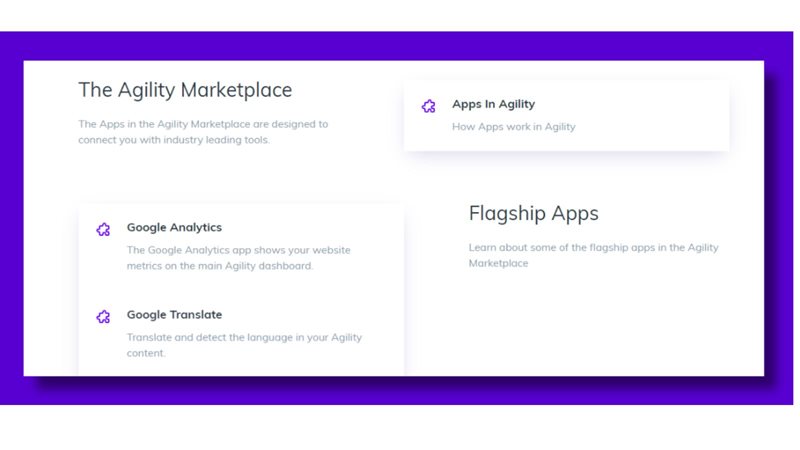 Apps in Agility on agilitycms.com