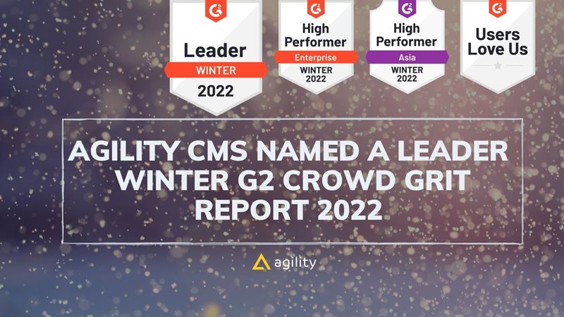 Agility CMS blog post on G2 crowd leadership 