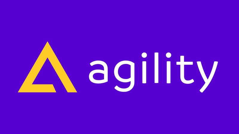 Agility CMS logo on purple background 